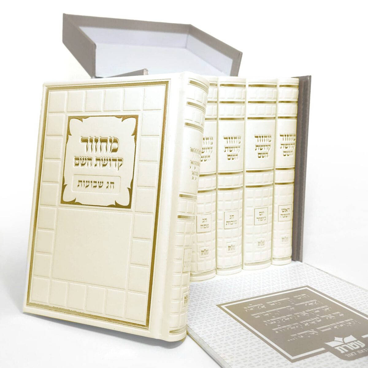 00079 סט מחזורים קדושת השם מפואר דמוי עור - צבע פנינה קוביות גודל 12X17 – תמונה 1
