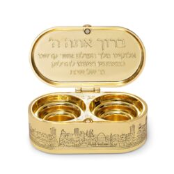 פמוט נסיעה מוזהב - דגם ירושלים