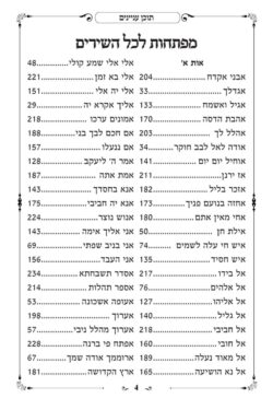 עמוד תוכן עניינים מתוך הזמירות שבת